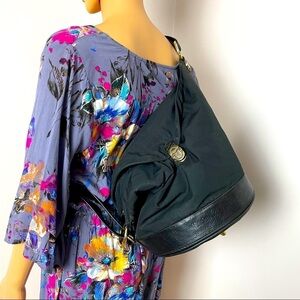 Marino Orlandi Leather Crossbody Bucket Purse – Black